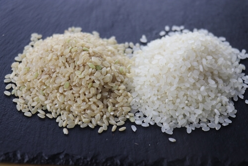 並ぶ玄米と白米